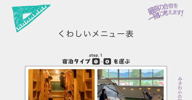 くわしいメニュー表の画面