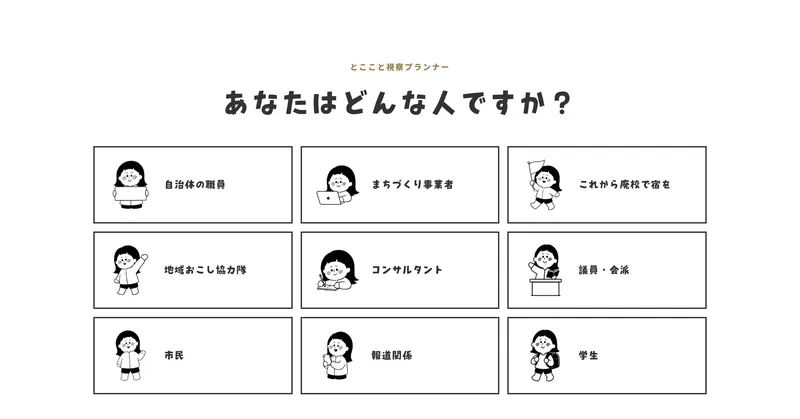 とここと視察プランナーの画面