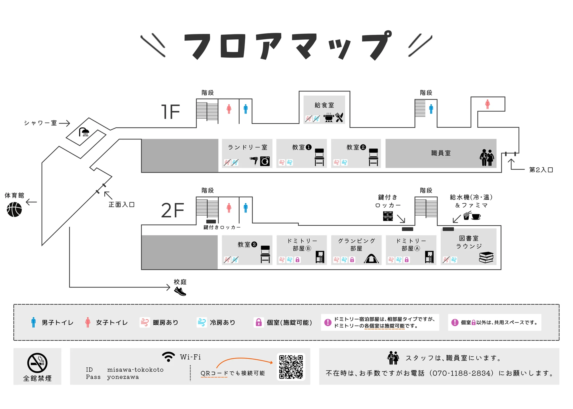 校舎のフロアマップ